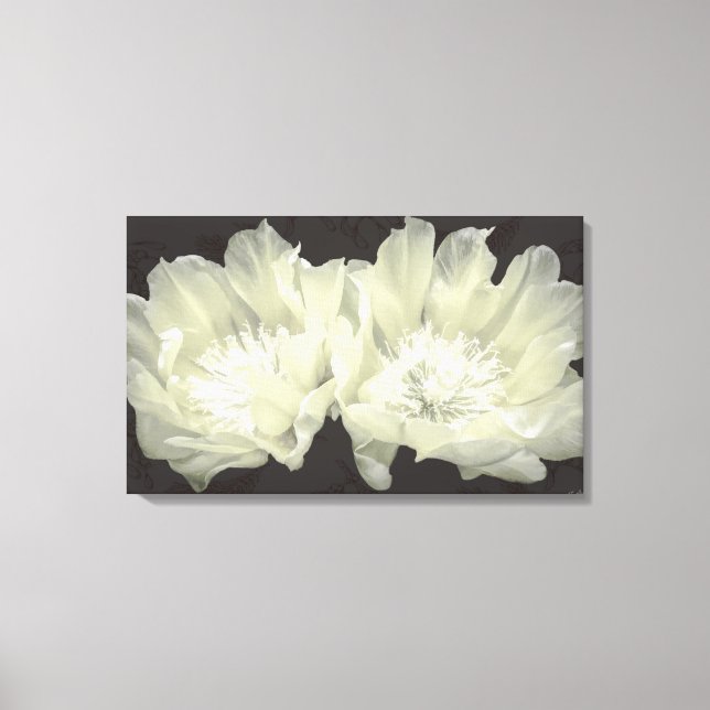 Cream Cactus Flowers Canvas Print (Front)