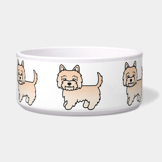 Cream Cairn Terrier Cartoon Dog Illustration (Front)