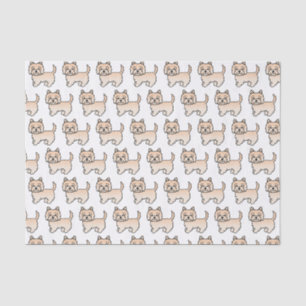 Cream Cairn Terrier Cute Cartoon Dog Pattern Tissue Paper