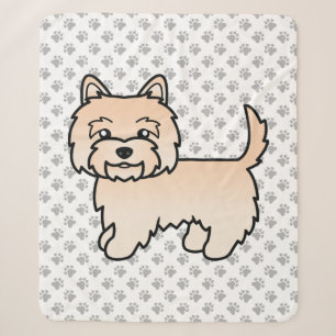 Cream Cairn Terrier Cute Cartoon Dog Sherpa Blanket