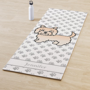 Cream Cairn Terrier Cute Dog With Custom Name Yoga Mat
