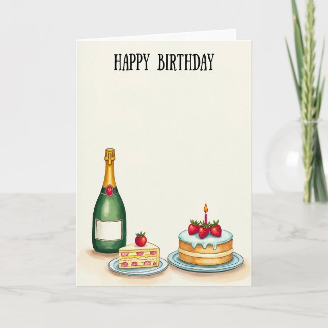 Cream Cake Birthday Card (Front)