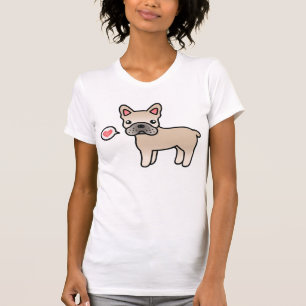Cream Cartoon French Bulldog Love T-Shirt