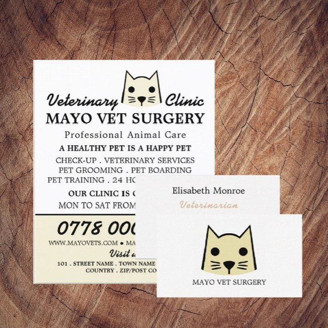 Cream Cat, Veterinarian, Veterinary Service Flyer (Creator Uploaded)