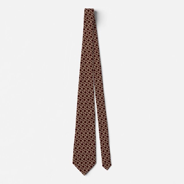 Cream Catherine Wheels - Dark Brown Tie (Front)