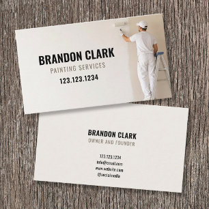 Cream Ceiling Roller Painter Design Painting Business Card