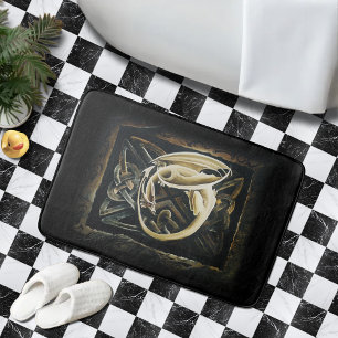 Cream Celtic Art Dragon Fantasy Bath Mat