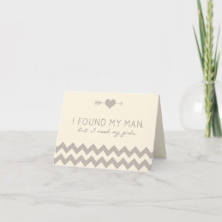 Cream & Champagne Chevron Junior Bridesmaid Card