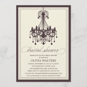 CREAM CHANDELIER BRIDAL SHOWER INVITATION