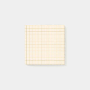 Cream Chequered Pattern Soft Grid Design Office Post-it Notes