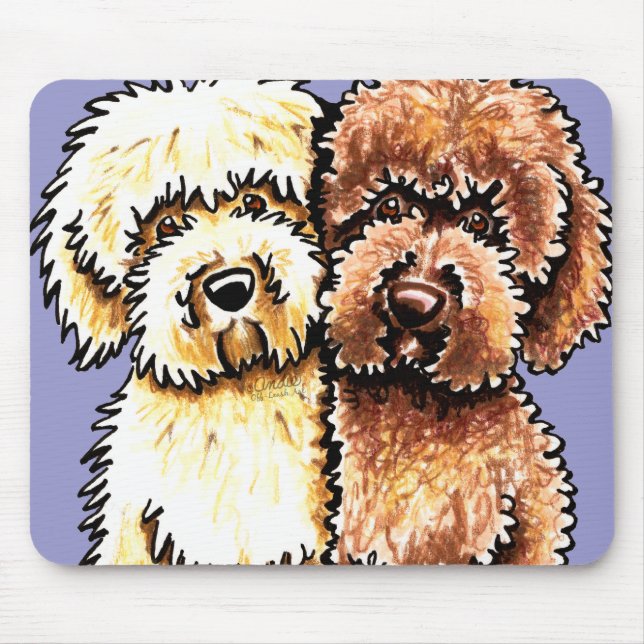 Cream Chocolate Labradoodles Mouse Pad (Front)