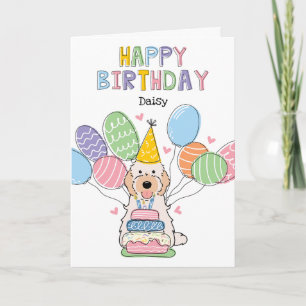 Cream Cockapoo Cavapoo Dog Happy Birthday Card