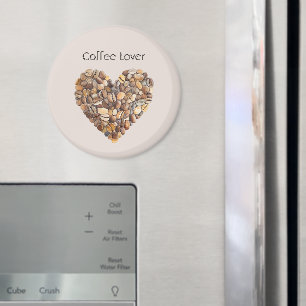 Cream Coffee Heart Cups Magnet