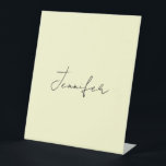 Cream color elegant modern minimalist plain name pedestal sign<br><div class="desc">A perfect design that will work in business or in your private life. A simple,  minimalist,  perfect look. Just for you.</div>