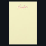 Cream color elegant modern minimalist plain name stationery<br><div class="desc">A perfect design that will work in business or in your private life. A simple,  minimalist,  perfect look. Just for you.</div>