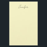 Cream color elegant modern minimalist plain name stationery<br><div class="desc">A perfect design that will work in business or in your private life. A simple,  minimalist,  perfect look. Just for you.</div>