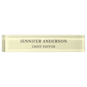 Cream Color Professional Modern Plain Minimalist Nameplate