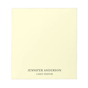 Cream Color Professional Modern Plain Minimalist Notepad