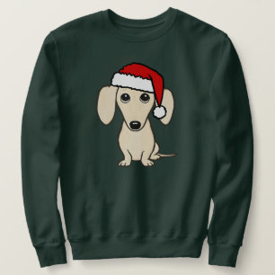 Cream Colored Dachshund Santa Cute Wiener Dog Sweatshirt