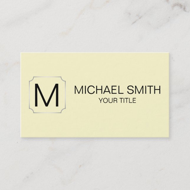 Cream colour background business card (Front)