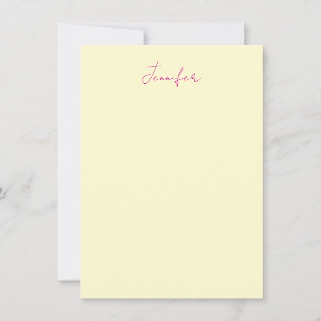 Cream colour elegant modern minimalist plain name card (Front)