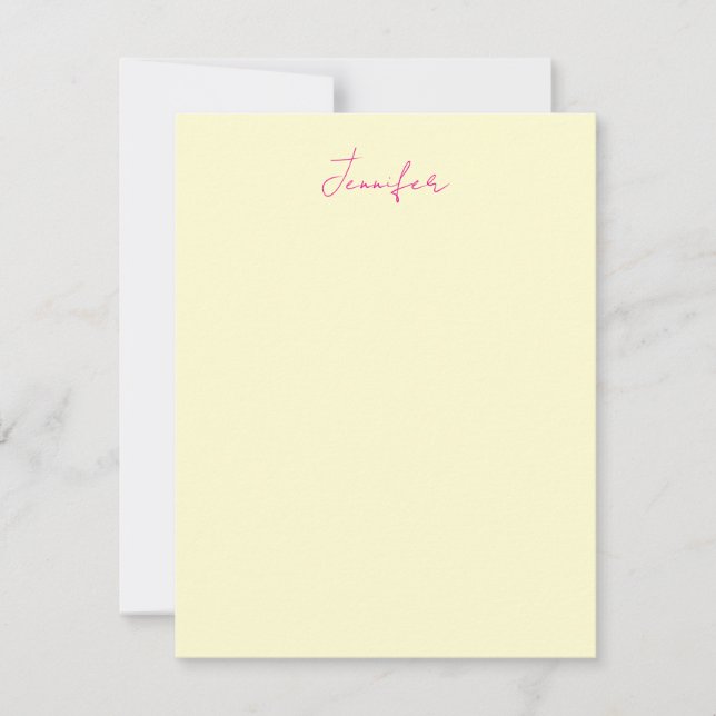 Cream colour elegant modern minimalist plain name card (Front)