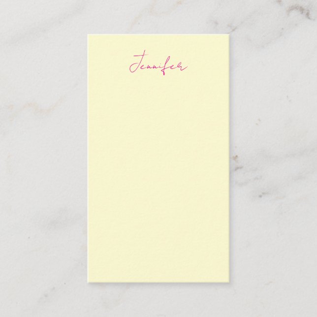 Cream colour elegant modern minimalist plain name enclosure card (Front)