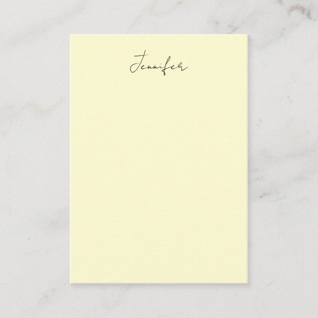 Cream colour elegant modern minimalist plain name enclosure card (Front)