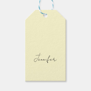 Cream colour elegant modern minimalist plain name gift tags