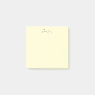 Cream colour elegant modern minimalist plain name post-it notes