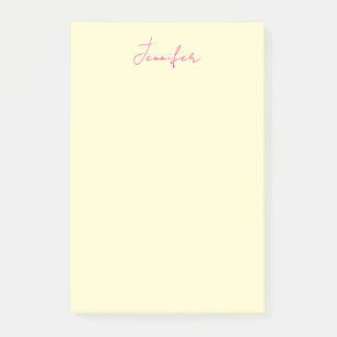 Cream colour elegant modern minimalist plain name post-it notes