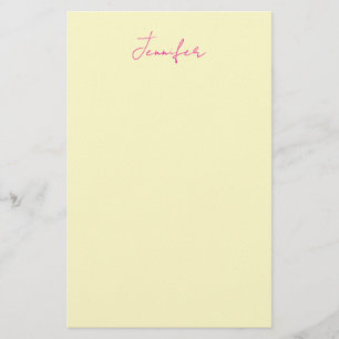 Cream colour elegant modern minimalist plain name stationery