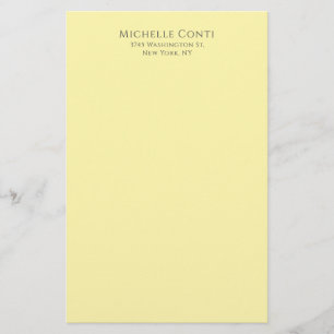 Cream Colour Minimalist Plain Elegant Modern  Stationery