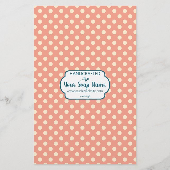 Cream Colour & Orange Dot Soap Wrap Paper (Front)