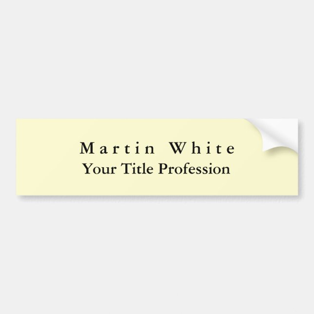 Cream Colour Plain Elegant Professional Modern Bumper Sticker (Front)