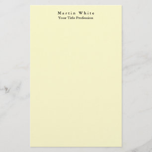 Cream Colour Plain Elegant Professional Modern Stationery