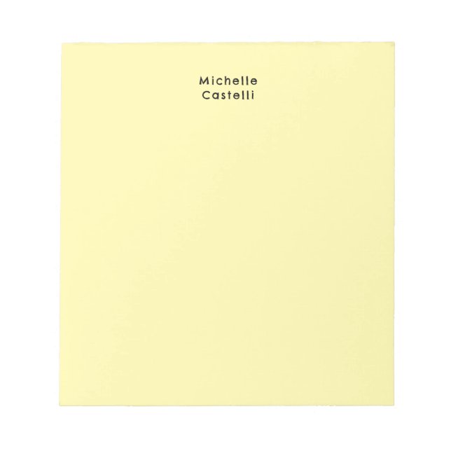 Cream Colour Professional Unique Classic Your Name Notepad (Front)