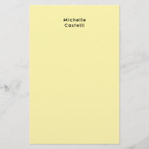 Cream Colour Professional Unique Classic Your Name Stationery