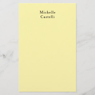 Cream Colour Professional Unique Classic Your Name Stationery