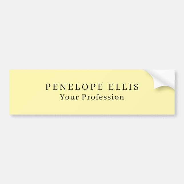 Cream Colour Unique Original Classical Professiona Bumper Sticker (Front)
