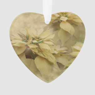 Cream Coloured Poinsettias Digital Art Acrylic Ornament