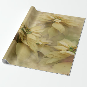 Cream Coloured Poinsettias Digital Art Wrapping Paper