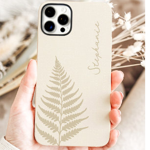 Cream Cottagecore Fern Forest Name iPhone 16 Pro Max Case