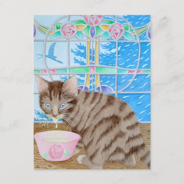 Cream covered whiskers! postcard (Front)