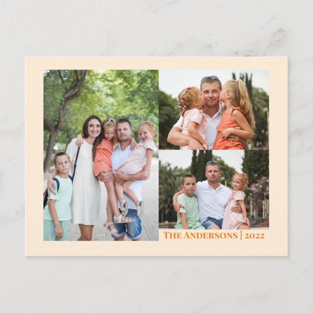 Cream CUSTOM Thanksgiving Photo and Message Postcard (Front)