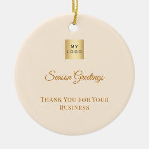 Cream customer business logo ceramic tree decoration