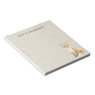 Cream Cute Sweet Orange Fox Notepad