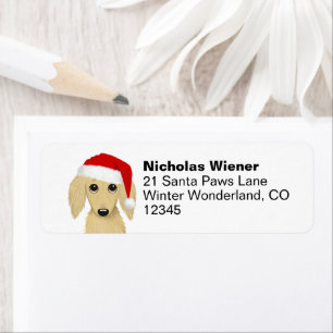 Cream Dachshund Christmas Dog Return Address