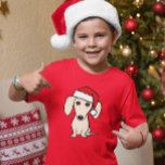 Cream Dachshund Cute Santa Dog Christmas<br><div class="desc">Spread some Christmas cheer with this adorable dachshund holiday t-shirt! The shirt features an illustration of an English cream wiener dog wearing a festive Santa hat. This cheerful Christmas weenie dog will put a smile on any dachshund lover's face. This comfortable t-shirt is perfect for any holiday celebration. Wear it...</div>