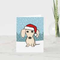 Cream Dachshund Santa Wiener Dog Christmas